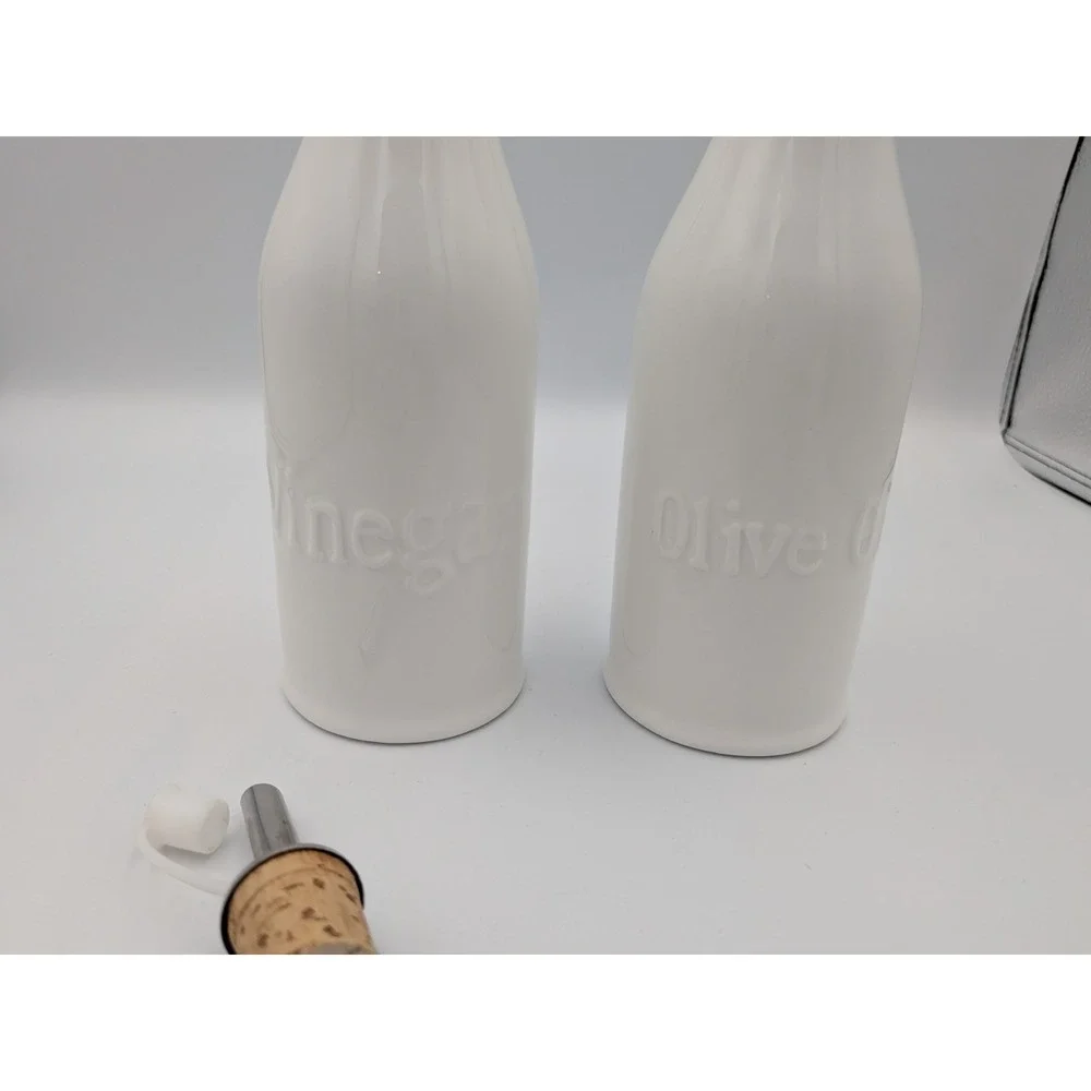 WM Bartleet & Sons White Porcelain Olive Oil & Vinegar Cruet Set